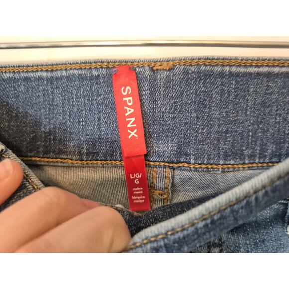 Spanx Wide Leg Cotton Blend Jeans Large - Picture 6 of 9